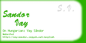 sandor vay business card